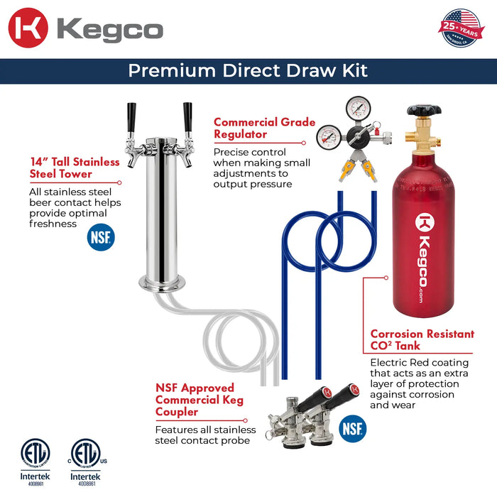 Kegco Undercounter Commercial-Grade Dual Tap Digital Kegerator