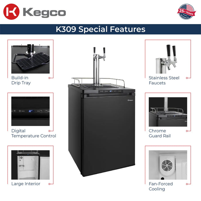 Kegco Full-Size Dual Tap Digital Kegerator