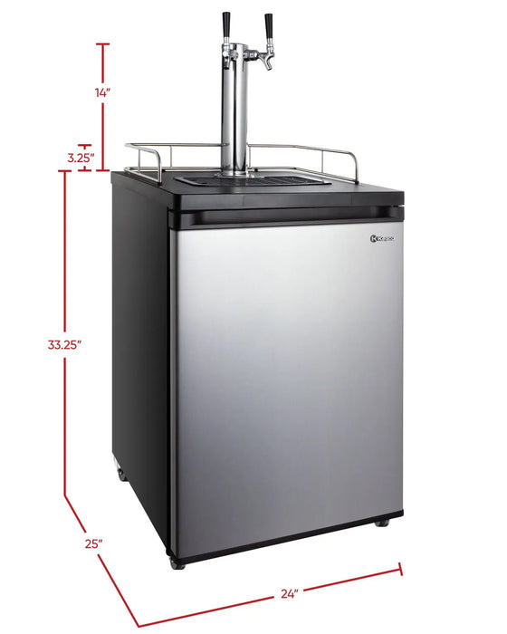 Kegco 24" Wide Dual Tap Kegerator
